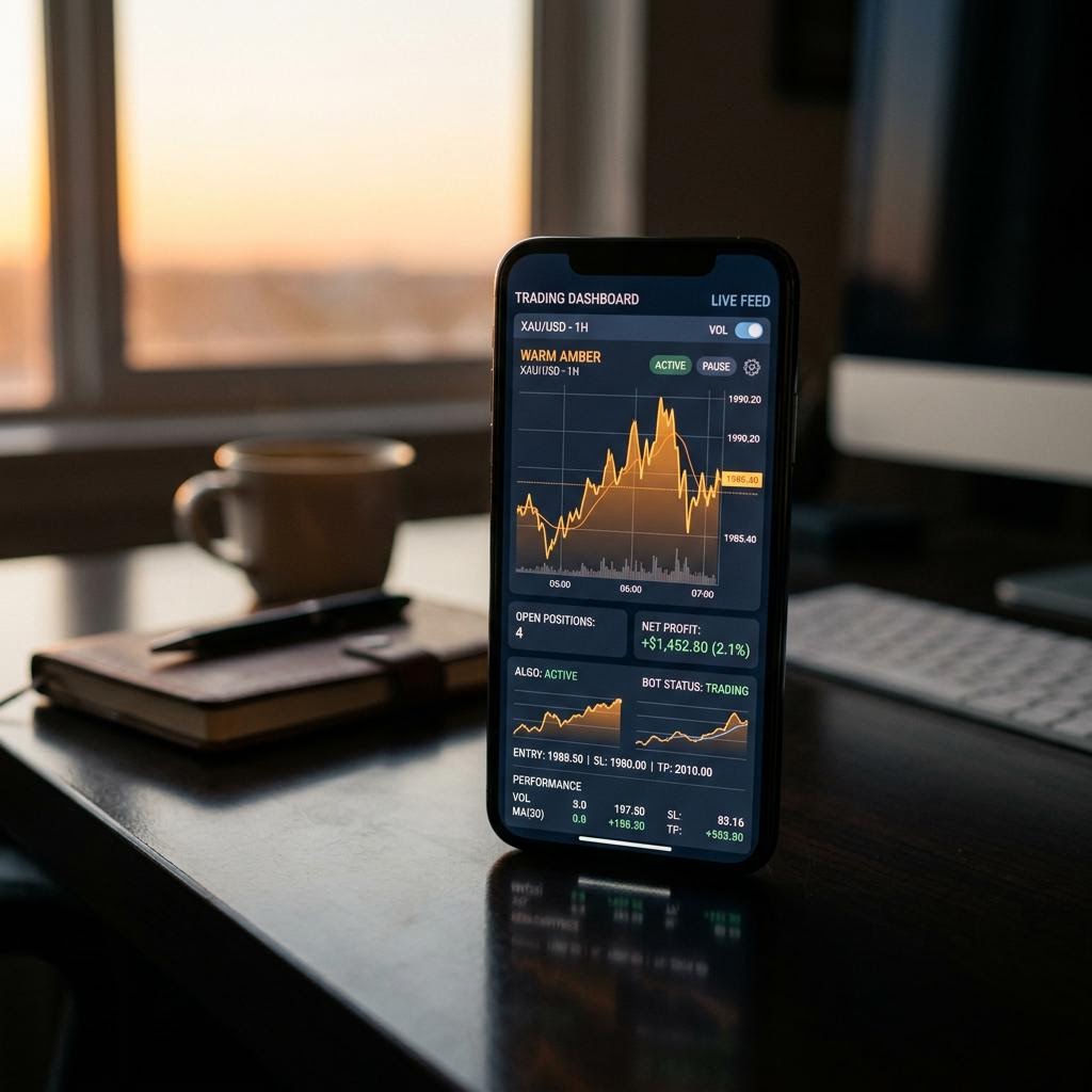 SterlingVault AI crypto trading platform interface on mobile